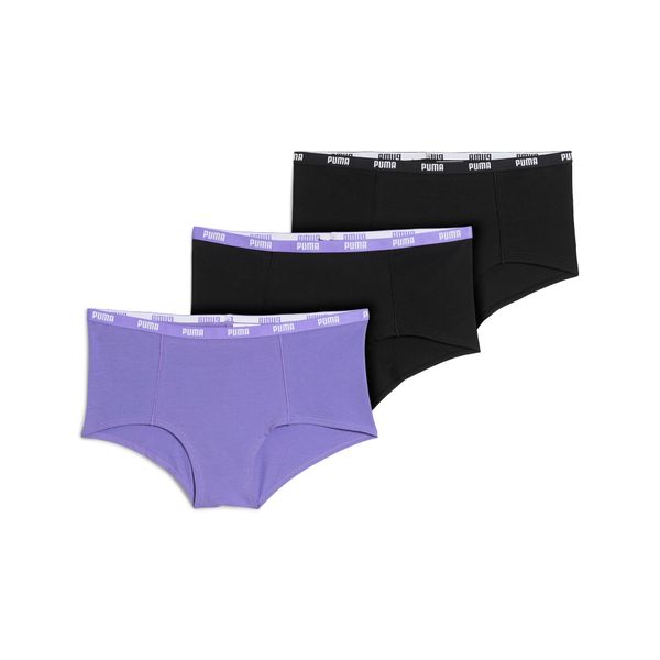 PUMA Women's Puma Mini Shorts (3-pack), Purple, Size XS, Clothing