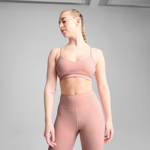 PUMA Women's Puma MOVE CLOUDSPUN AOP Bra, Pink, Size XL, Clothing