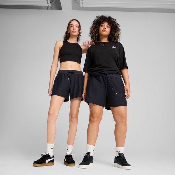 PUMA Women's Puma PREMIUM Essentials A-Line Shorts 4' Jacquard, Blue, Size L, Clothing