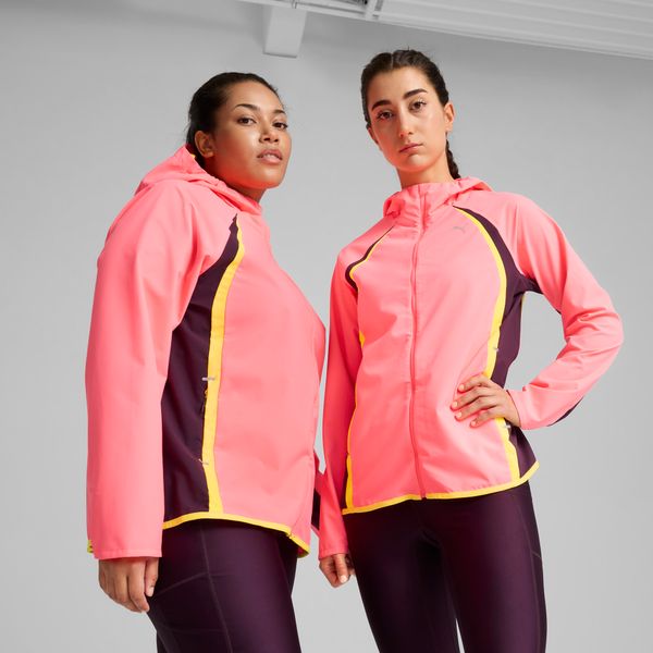 PUMA Women's Puma RUN Rain Jacket, Pink, Size L, Clothing