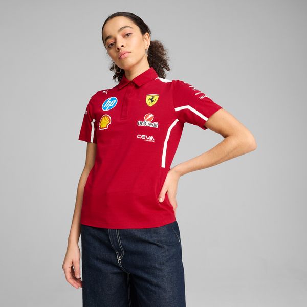 PUMA Women's Puma Scuderia Ferrari HP 2025 Team Polo T-Shirt, Red T-Shirt, Size L T-Shirt, Clothing