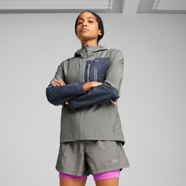 PUMA Women's Puma SEASONS Wind CELL Jacket, Gray, Size XL, Clothing