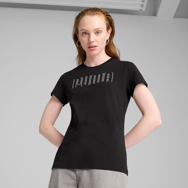 PUMA Women's Puma SPORT Graphic T-Shirt, Black, Size L, Clothing