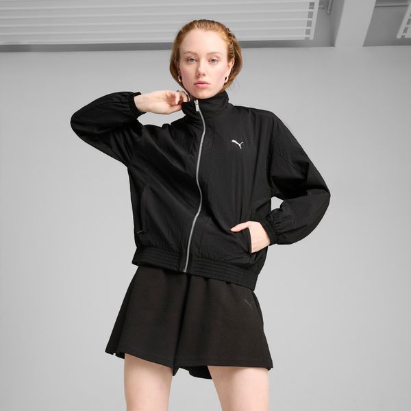 PUMA Women's Puma Style Jacket, Black, Size L, Clothing