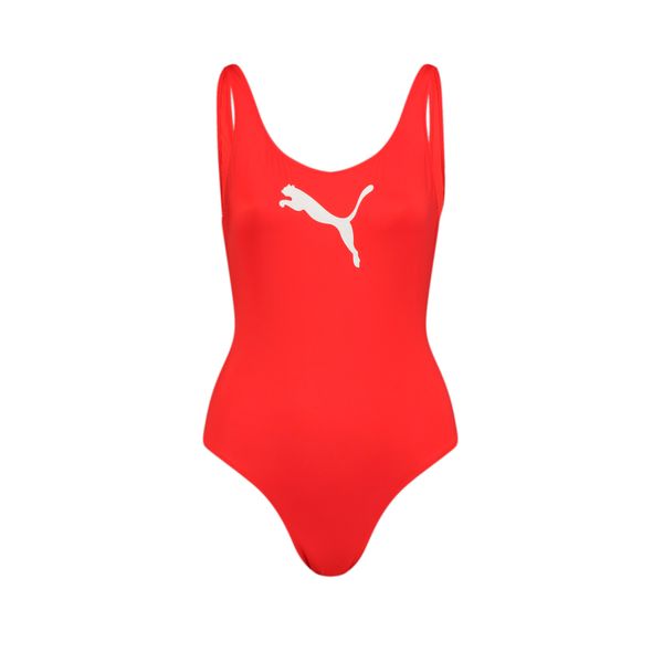 PUMA Women's Puma Swim's 1 Piece Swimsuit, Red, Size XS, Sport