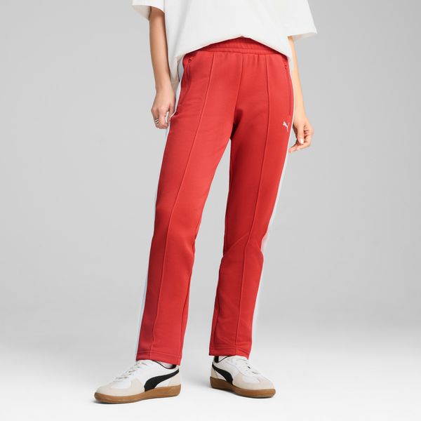 PUMA Women's Puma T7 ALWAYS ON Slim Track Pants, Red, Size L, Clothing