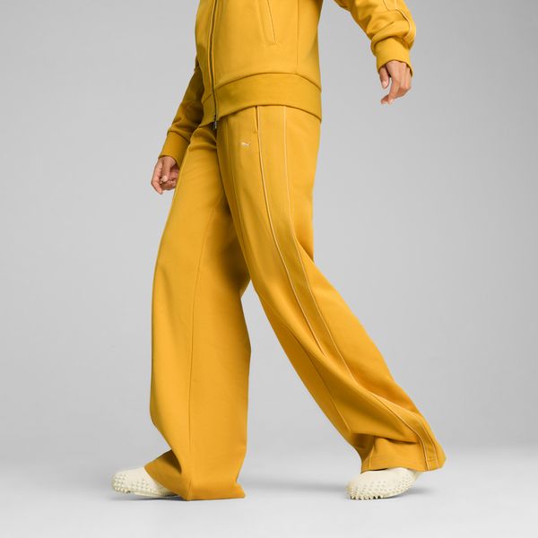PUMA Women's Puma T7 Track Pants, Yellow, Size M, Clothing