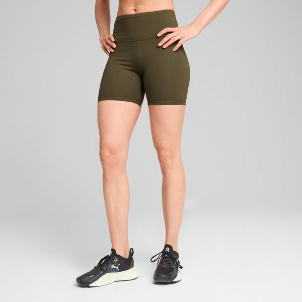 PUMA Women's Puma TRAIN High Waist 5" Tight Shorts, Green, Size S, Women