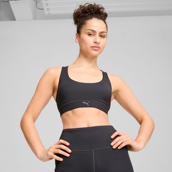 PUMA Women's Puma TRAIN Mid-Impact Bra, Gray, Size XL, Clothing