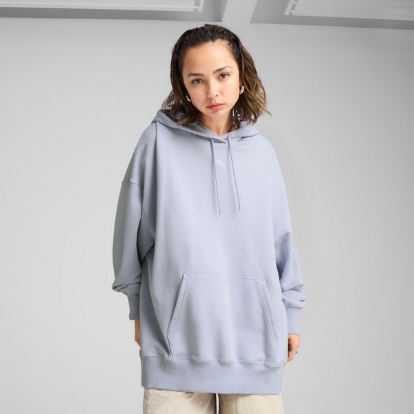 PUMA Women's Puma WARDROBE ESS Oversized Hoodie, Blue, Size XL, Clothing