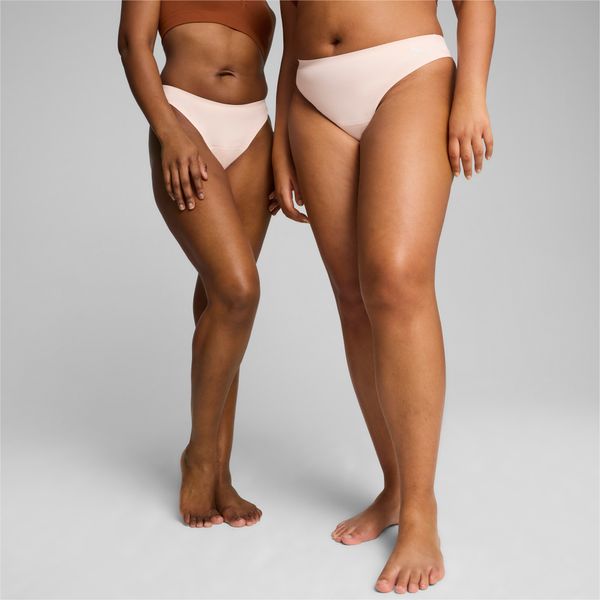 PUMA Women's Puma x Modibodi Seamfree Active Thong Light-Moderate, Pink, Size XL, Clothing