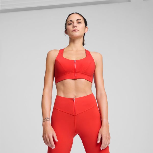 PUMA Women's Puma x PAMELA REIF Zip Bra, Red, Size XL, Clothing