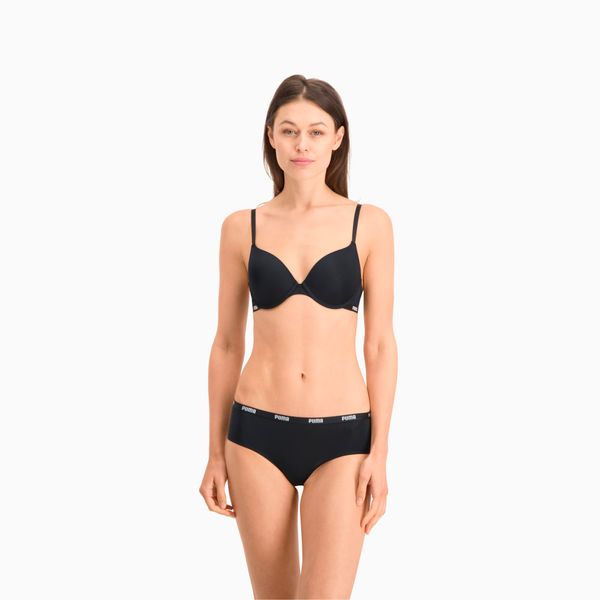 PUMA Women's Puma's Microfiber Brazilian 2 Pack, Black, Size 1, Clothing