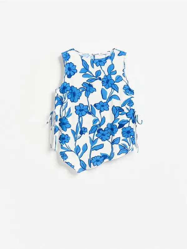 Reserved Reserved - Asimetrična bluza na vezanje - plava
