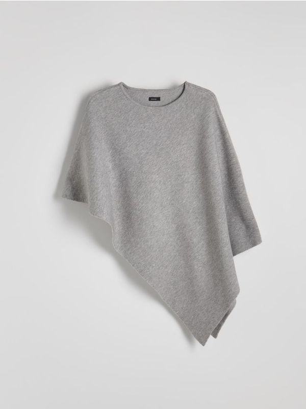 Reserved Reserved - Asimetrični pončo - light grey