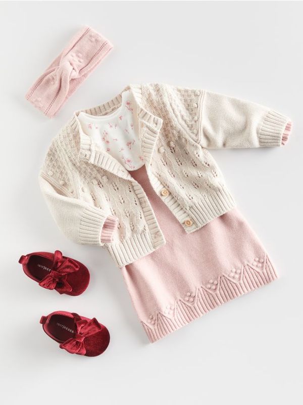 Reserved Reserved - BABIES` DRESS & HEADBAND - pastelnoružičasto