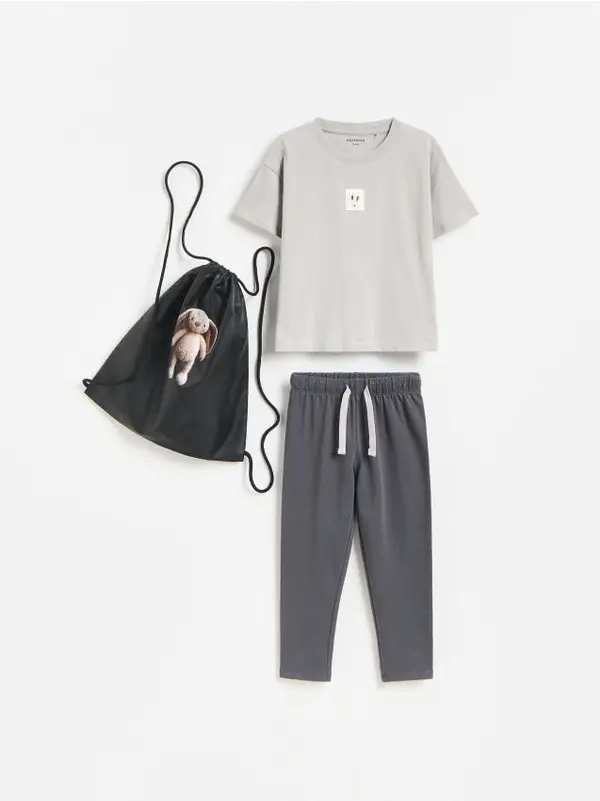 Reserved Reserved - BABIES` T-SHIRT, TROUSERS & BAG - crno