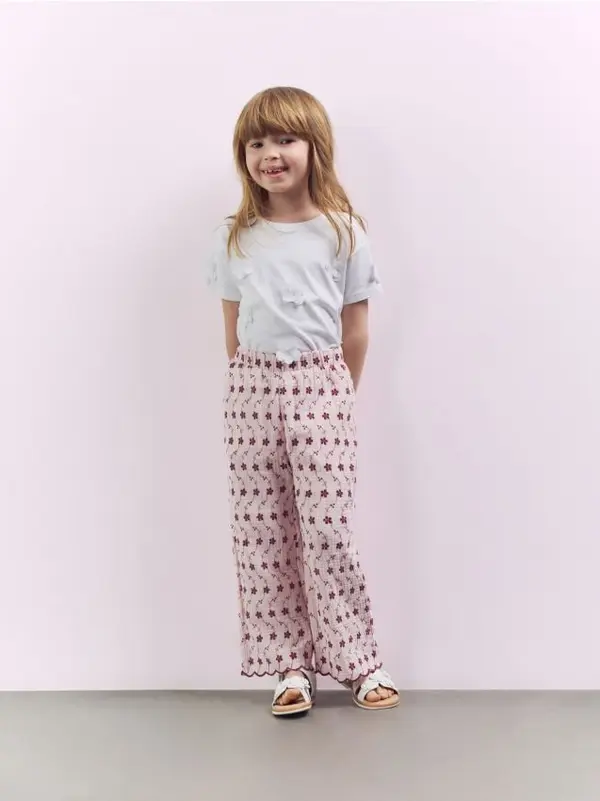 Reserved Reserved - BABIES` TROUSERS - pastelnoružičasto