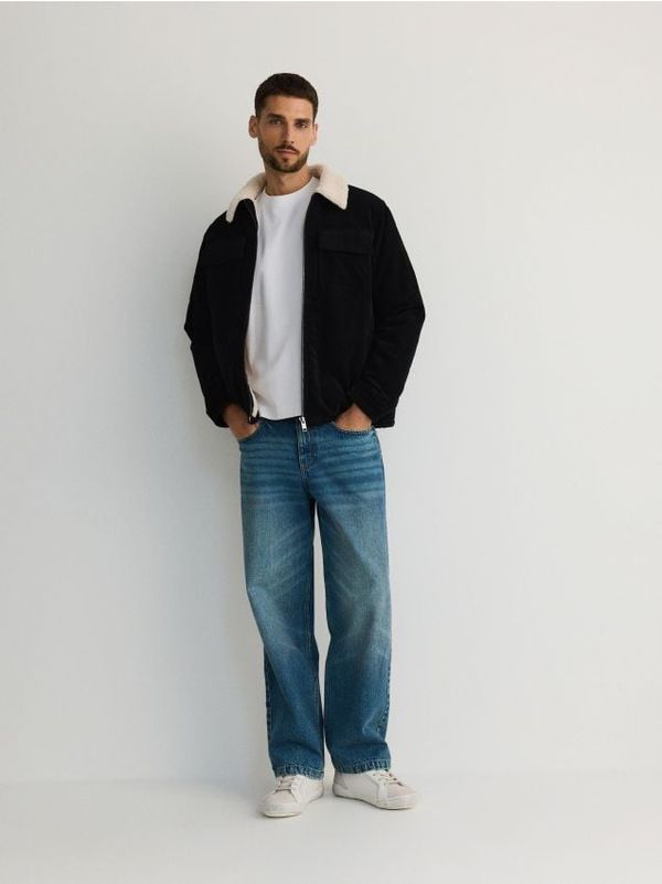 Reserved Reserved - Baggy traperice isprana izgleda - indigo jeans