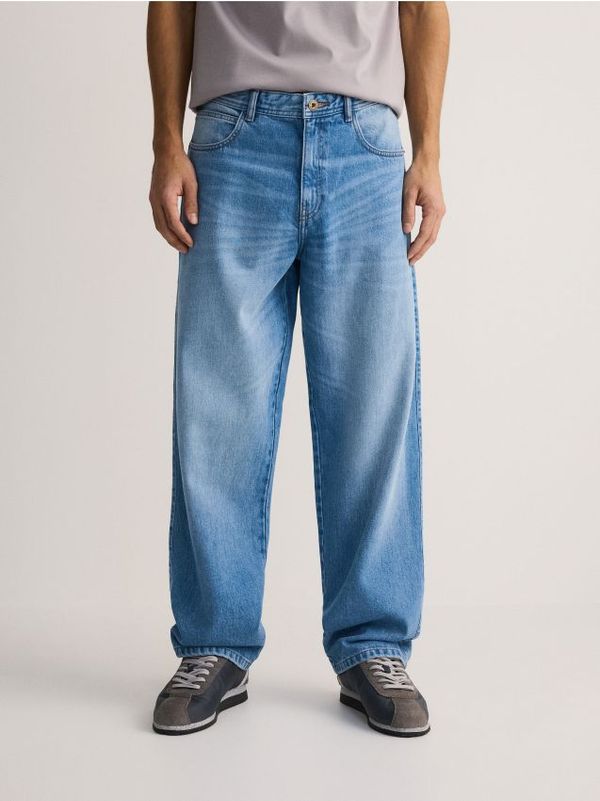 Reserved Reserved - Baggy traperice isprana izgleda - plavo