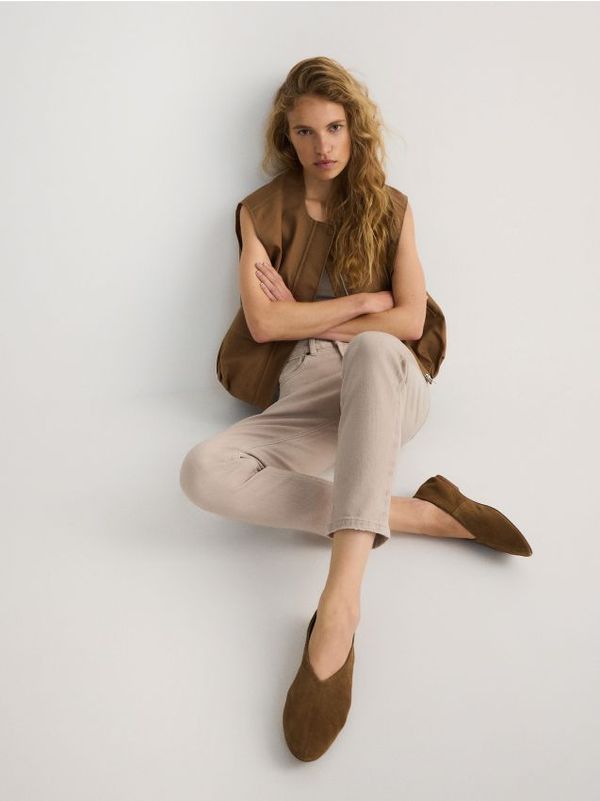 Reserved Reserved - Balerinke od brušene kože - bež