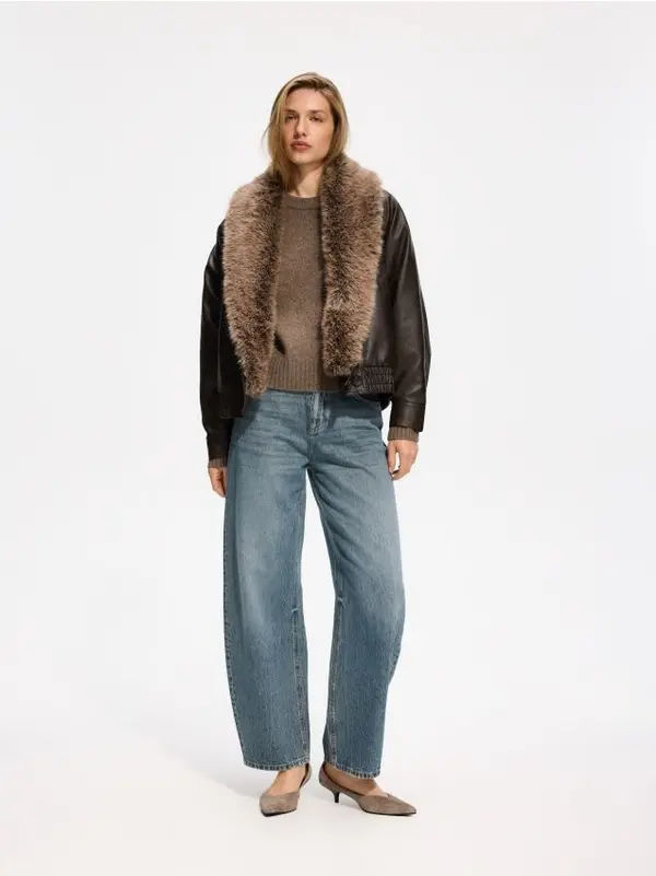 Reserved Reserved - Barrel leg traperice - indigo jeans