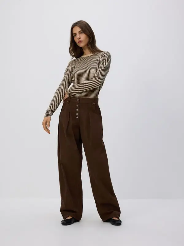 Reserved Reserved - Barrel traperice s naborima - dark grey jeans