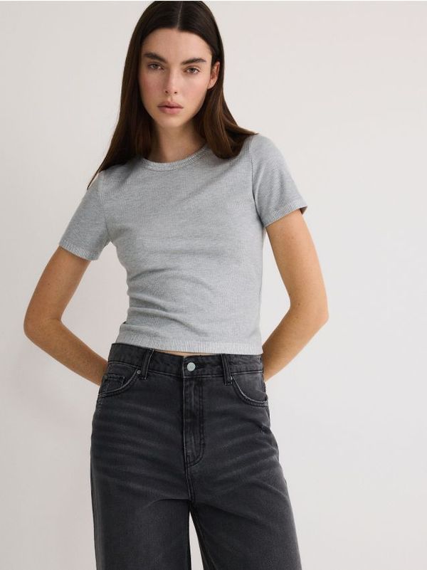 Reserved Reserved - Bluza metalik sjaja - light grey