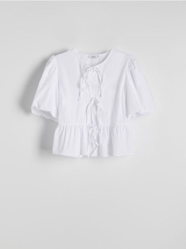 Reserved Reserved - Bluza na vezanje - bijela