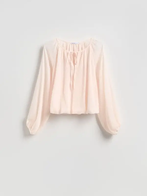 Reserved Reserved - Bluza na vezanje - pastelnoružičasto