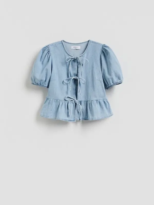 Reserved Reserved - Bluza na vezanje - plava