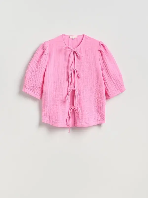 Reserved Reserved - Bluza na vezanje - ružičasta