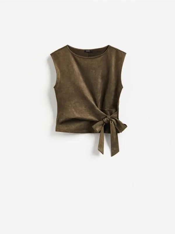 Reserved Reserved - Bluza na vezanje - smeđezeleno