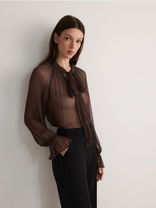 Reserved Reserved - Bluza na vezanje - tamnosmeđe