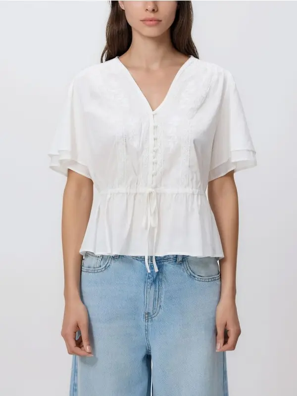 Reserved Reserved - Bluza od mješavine viskoze - bijela