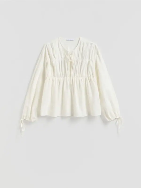 Reserved Reserved - Bluza od mješavine viskoze - bijela