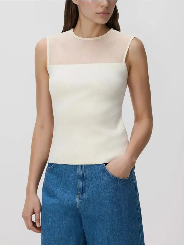 Reserved Reserved - Bluza od mješavine viskoze - boja kože