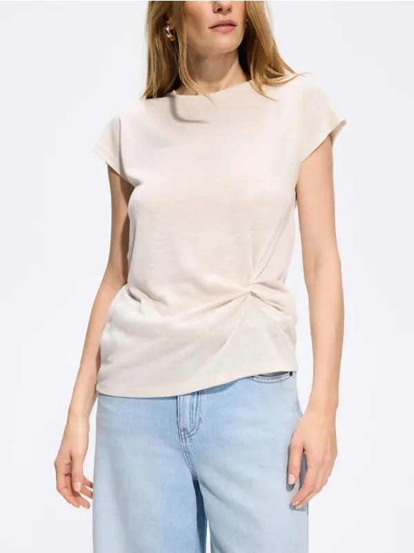 Reserved Reserved - Bluza od mješavine viskoze - boja kože