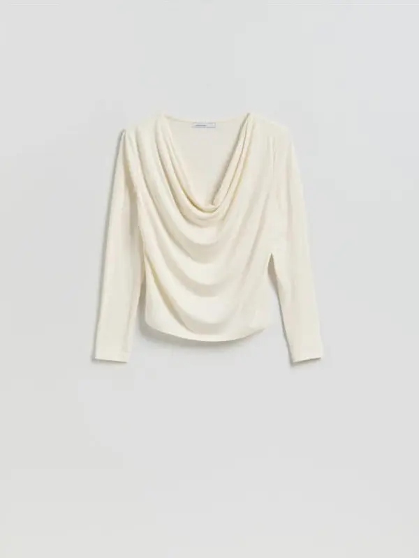 Reserved Reserved - Bluza od mješavine viskoze - boja kože