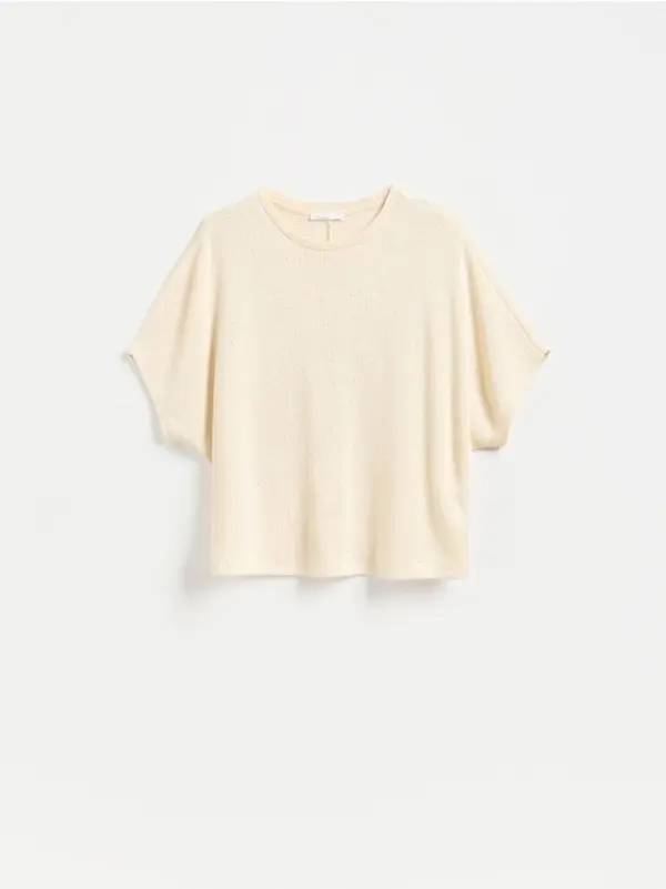 Reserved Reserved - Bluza od mješavine viskoze - krem