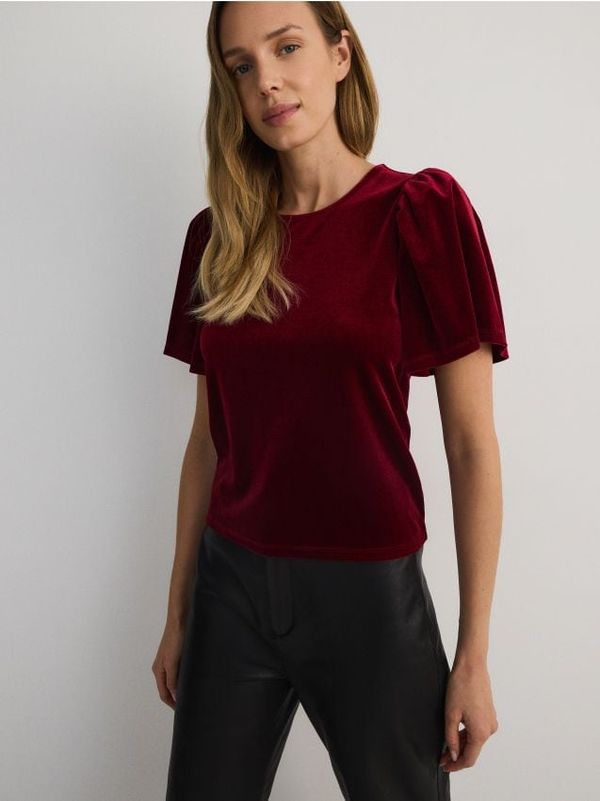 Reserved Reserved - Bluza od velura - crvena