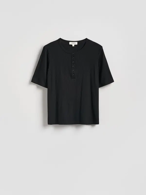 Reserved Reserved - Bluza od viskoze - crno