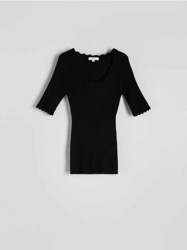 Reserved Reserved - Bluza od viskoze - crno