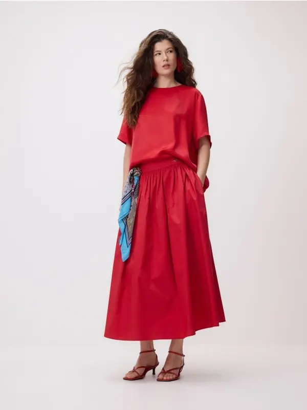 Reserved Reserved - Bluza od viskoze - crvena