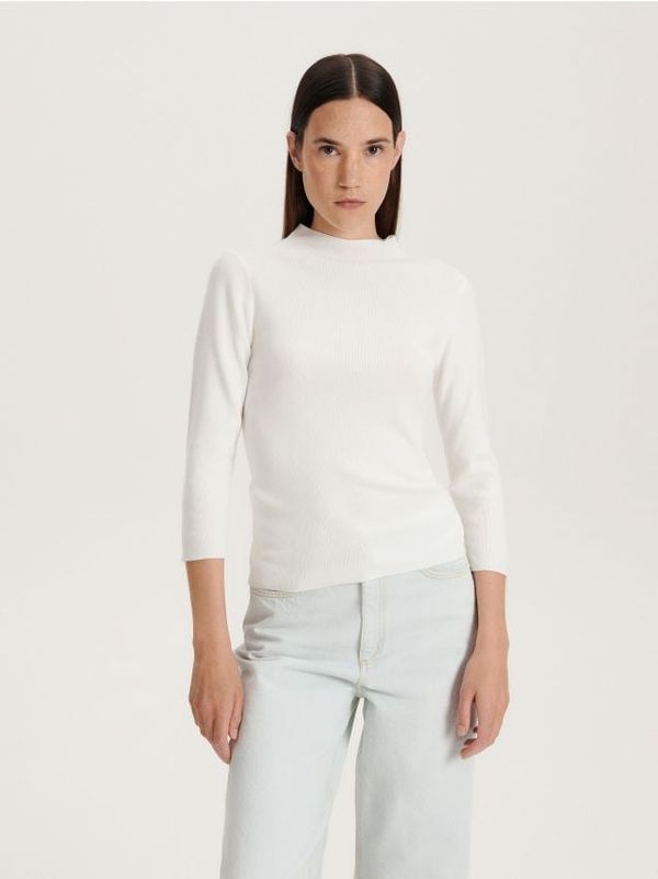 Reserved Reserved - Bluza od viskoze - krem