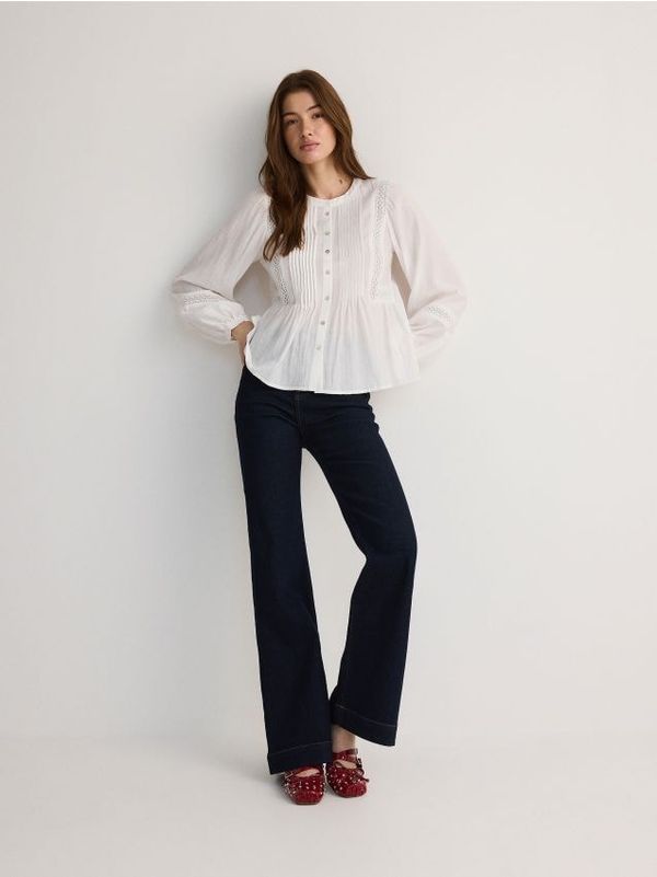 Reserved Reserved - Bluza od viskoze - krem