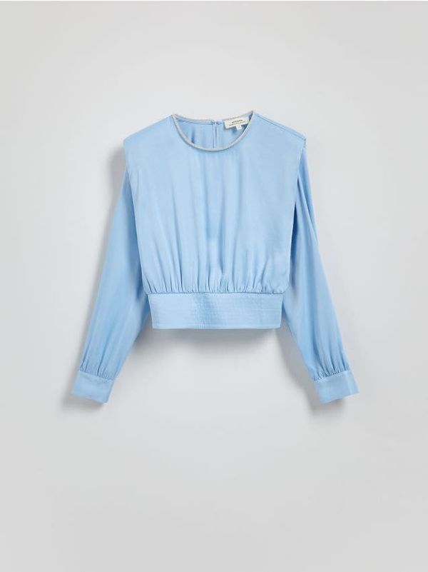 Reserved Reserved - Bluza od viskoze - svjetloplavo