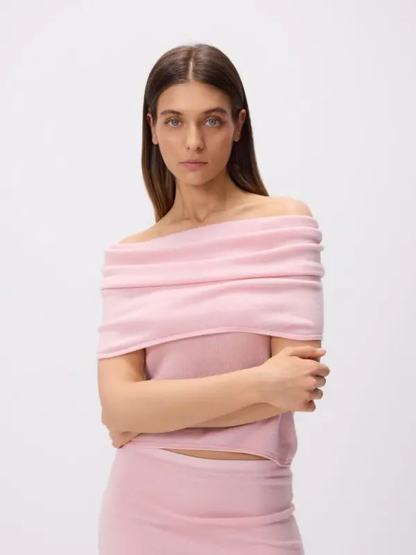 Reserved Reserved - Bluza od vune - ružičasta