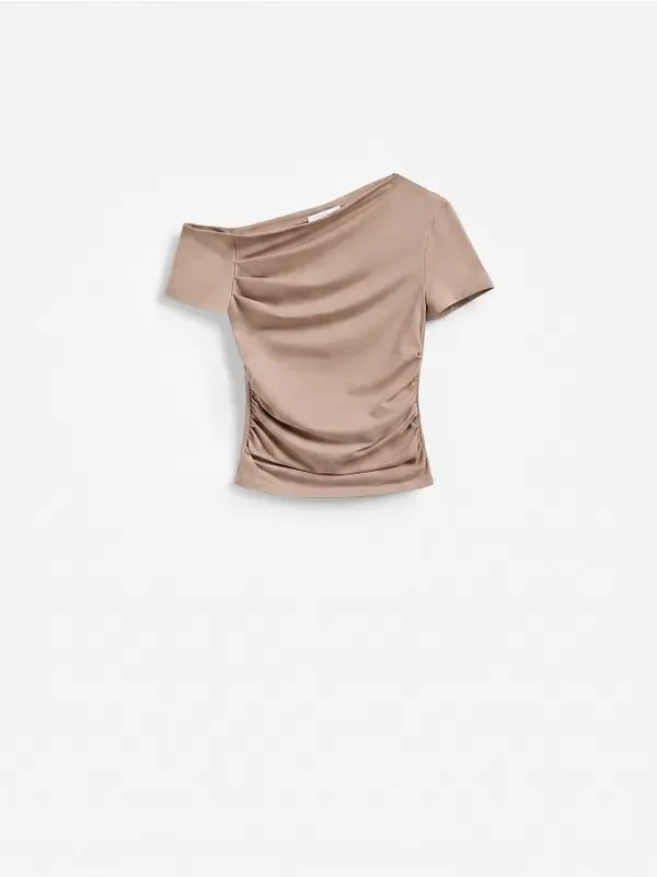 Reserved Reserved - Bluza otvorenog ramena - boja kave