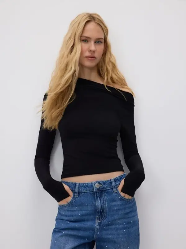 Reserved Reserved - Bluza otvorenog ramena - crno